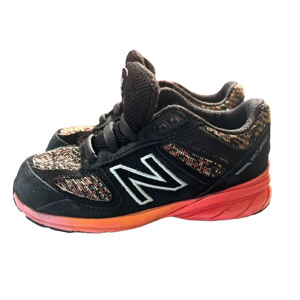 New Balance 990v5 Black Tahitian Pink Kids Sneakers 10 US